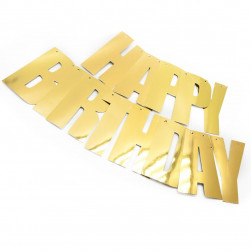 Гирлянда Happy Birthday, Золото, 20*160 см, 1 упак.
