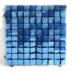 Декоративная панель Пайетки, Лазерные точки, 30*30 см, Королевский синий, Голография, 1 шт.