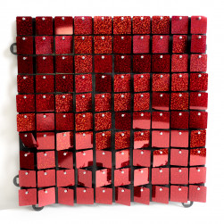Декоративная панель Пайетки, Лазерные точки, 30*30 см, Красный, Голография, 1 шт.