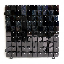 Декоративная панель Пайетки, Лазерные точки, 30*30 см, Черный, Голография, 1 шт.