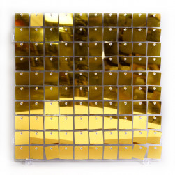 Декоративная панель Пайетки, Прозрачная основа, 30*30 см, Золото, Металлик, 1 шт.