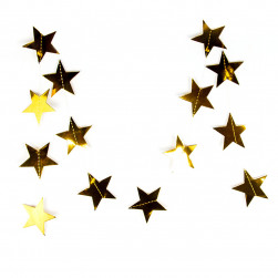 Гирлянда-подвеска Звезда, Золото, Металлик, 200 см, 7 см*20 шт, 1 упак.