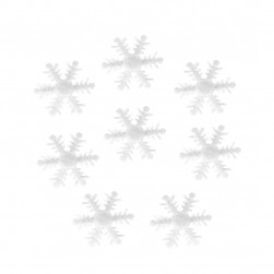Декоративное украшение Снежинки, 4 см, Белый, 20 шт.