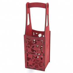 Декоративный ящик для вина, Узорный витраж, Красный, 39*11*10 см, 1 шт.