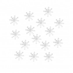 Декоративное украшение Снежинки, 2,5 см, Белый, 25 шт.