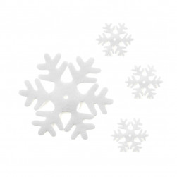 Декоративное украшение Снежинки Пушинки, 4 и 10 см, Белый, 11 шт.