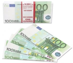 Деньги для выкупа, 100 Евро, 16*7 см, 98 шт.