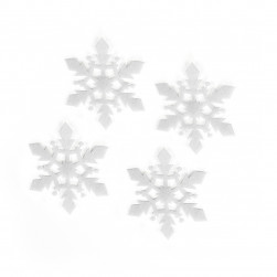 Декоративное украшение Снежинки Льдинки, 7,5 см, Белый, 10 шт.