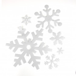 Декоративное украшение Снежинки Микс, 5-30 см, Белый, 18 шт.