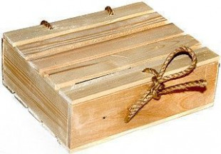 Декоративный ящик с крышкой и шнуром, Крафт, 23*18*8 см, 1 шт.