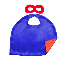 Карнавальный костюм (маска и накидка), Супергерой, Синий/Красный, 1 шт.