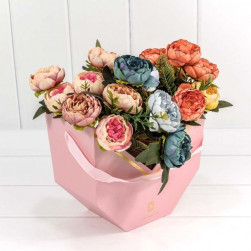 Коробка для цветов, Ваза, Just for you, Розовый, 23*21*14 см, 1 шт.