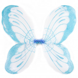 Крылья, Воздушная бабочка, Голубой, с блестками, 40*50 см, 1 шт.