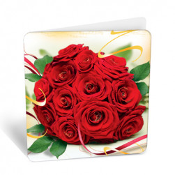 Мини-открытка, Роскошные розы, 7,1*7 см, 20 шт.