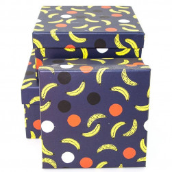 Набор коробок Банановый микс с конфетти, Черный, 19*19*10 см, 3 шт.