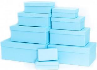 Набор коробок Голубая бирюза, 30*20*13 см, 10 шт.