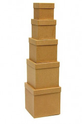 Набор коробок Куб, Крафт, 17*17*17 см, 5 шт.