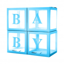 Набор коробок для шаров, Baby, Голубой, 30*30*30 см, 4 шт. в упак.