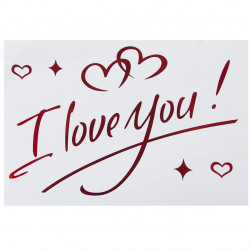 Наклейка I Love You!, 19,5*27 см, Красный, Металлик, 1 шт.