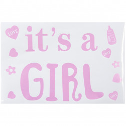 Наклейка It's a Girl, 19,5*27 см, Розовый, Перламутр, 1 шт.
