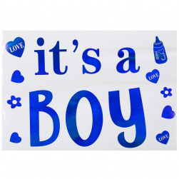 Наклейка It's a Boy, 19,5*27 см, Голубой, Перламутр, 1 шт.