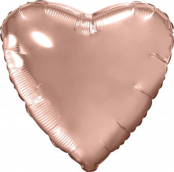 Набор шаров с клапаном (9''/23 см) Мини-сердце, Розовое Золото, 5 шт. в упак.