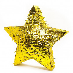 Пиньята Звезда, Золото, Металлик, 45*45*8 см, 1 шт.