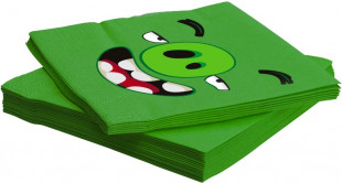 Салфетки, Angry Birds, Зеленый, 33*33 см, 20 шт.