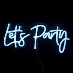 Световая надпись на подложке Let's Party, 18,5*43 см. Голубой, 1 шт.