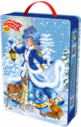 Портфель из жести Снежный праздник (с анимацией), Голубой, 22,1*16*6,1 см, 1 шт.