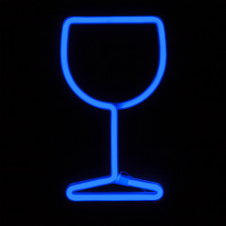 Световая фигура Бокал, 15*27 см. Синий, 1 шт.