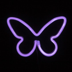 Световая фигура Бабочка, 16*22,5 см. Сиреневый, 1 шт.