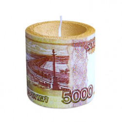 Свеча пеньковая 5000 Рублей, 6*6 см, 1 шт.