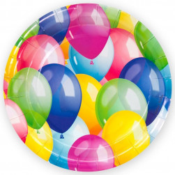 Тарелки (7''/18 см) Воздушные шары, Разноцветный, 6 шт.