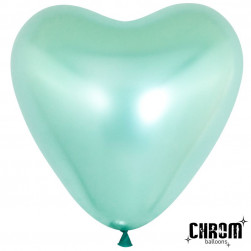 Сердце (10''/25 см) Зеленый, хром, 50 шт.