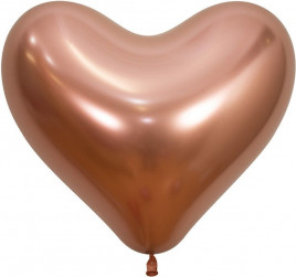 Сердце (14''/36 см) Reflex, Зеркальный блеск, Розовое золото (968), хром, 50 шт.