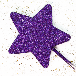 Фигура из пенопласта Звезда, 6 см, Фиолетовый, Металлик, с блестками, 1 шт.
