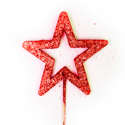 Фигура из пенопласта Звезда, Контур, 10 см, Красный, Металлик, с блестками, 1 шт.