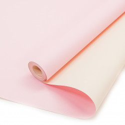 Упаковочная бумага, Крафт (0,7*10 м) Кремовый/Розовый, 1 шт.