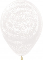 Шар (12''/30 см) Граффити, Ледяной узор, Прозрачный (390), кристалл, 25 шт.