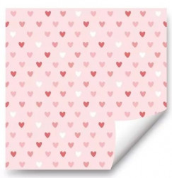 Упаковочная бумага (0,7*1 м) Сердечки, Розовый, 1 шт.