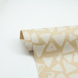 Упаковочная бумага, Крафт (0,7*1 м) Треугольники Люкс, Белый, 1 шт.