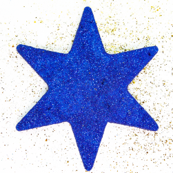 Фигура из пенопласта Звезда, 10 см, Синий, Металлик, с блестками, 1 шт.