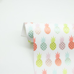 Упаковочная бумага (0,5*0,7 м) Разноцветные ананасы, Металлик, 1 шт.