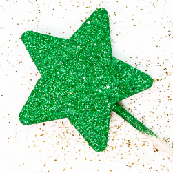 Фигура из пенопласта Звезда, 6 см, Зеленый, Металлик, с блестками, 1 шт.