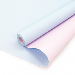 Упаковочная бумага, Крафт (0,7*10 м) Розовый/Голубой, 1 шт.