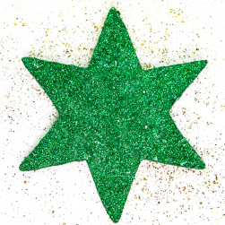 Фигура из пенопласта Звезда, 10 см, Зеленый, Металлик, с блестками, 1 шт.