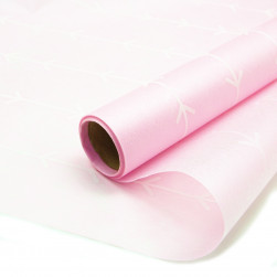 Фетр ламинированный (0,5*4,57 м) Белая веточка, Розовый, 1 шт.