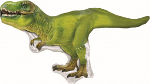 Шар (10''/25 см) Мини-фигура, Динозавр Тираннозавр, Зеленый, 1 шт.
