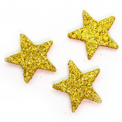 Фигура из пенопласта Звезда, 5 см, Золото, Металлик, с блестками, 3 шт.